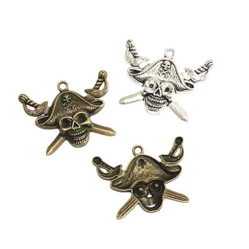 Zinc Alloy Skull Pendants, plated, DIY 