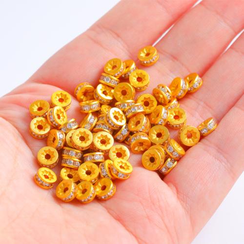 Brass Spacer Beads, sang gold plated, DIY & micro pave cubic zirconia Approx 1.5mm 