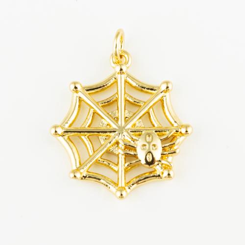 Brass Jewelry Pendants, Spider Web, fashion jewelry & Unisex, golden Approx 3mm 