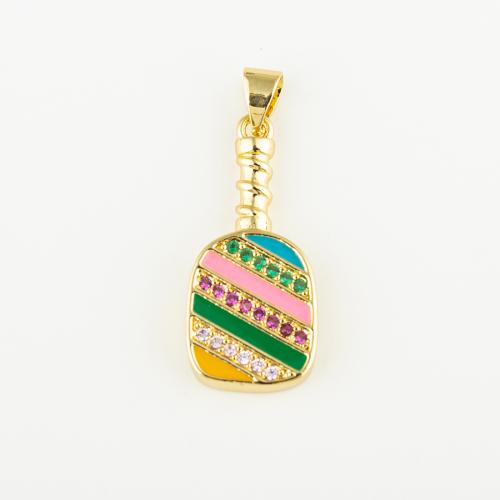 Cubic Zirconia Micro Pave Brass Pendant, Unisex & micro pave cubic zirconia & enamel Approx 3mm 