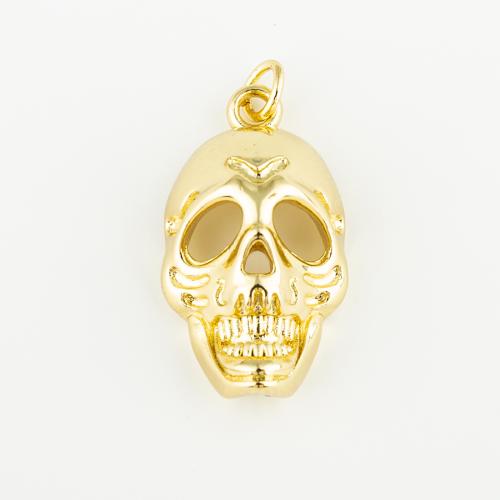 Brass Jewelry Pendants, Skull, fashion jewelry & Unisex, golden Approx 4mm 