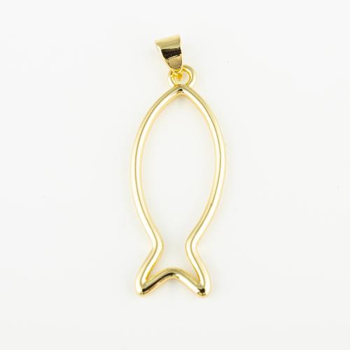 Animal Brass Pendants, Fish, fashion jewelry & Unisex, golden Approx 3mm 