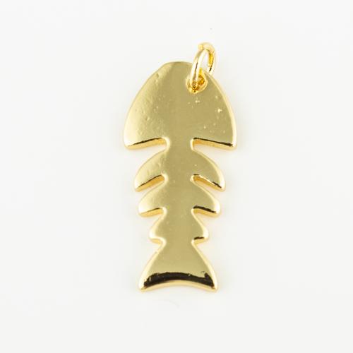 Brass Jewelry Pendants, Fish Bone, fashion jewelry & Unisex, golden Approx 3mm 