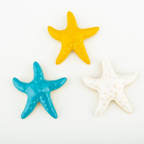 Enamel Brass Pendants, Starfish, fashion jewelry & Unisex Approx 3mm 