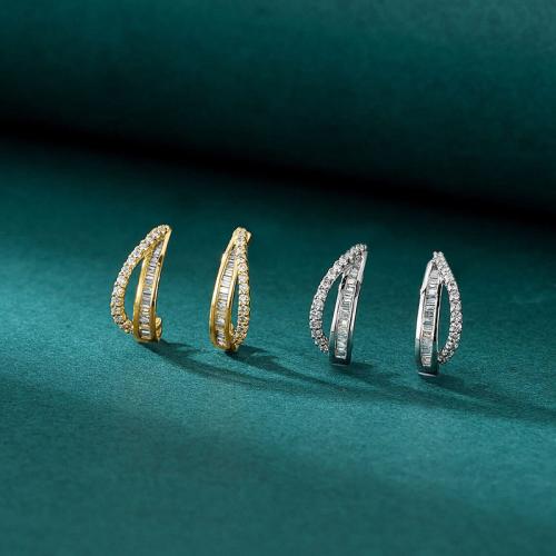 Cubic Zirconia Micro Pave Brass Earring, fashion jewelry & micro pave cubic zirconia & for woman 