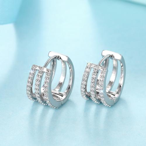 Cubic Zirconia Micro Pave Brass Earring, fashion jewelry & micro pave cubic zirconia & for woman 