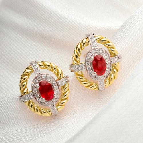 Cubic Zirconia Micro Pave Brass Earring, fashion jewelry & micro pave cubic zirconia & for woman 