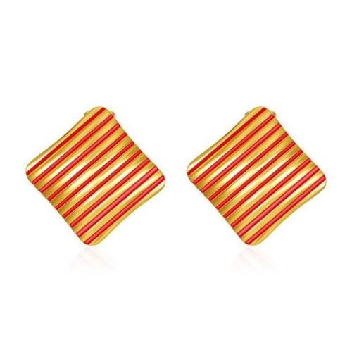 Stainless Steel Stud Earring, 304 Stainless Steel, Rhombus, Vacuum Ion Plating, fashion jewelry & for woman & enamel 