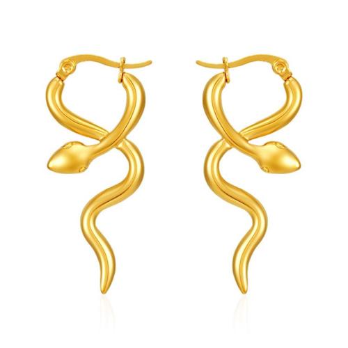 Stainless Steel Drop Earring, 304 Stainless Steel, Snake, Vacuum Ion Plating, fashion jewelry & for woman 