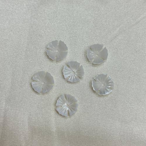 Natural Freshwater Shell Pendants, Flower, Carved, DIY, white, 11mm [