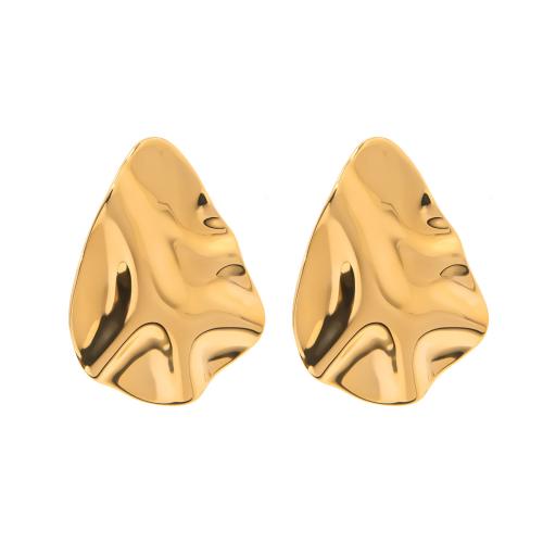 Stainless Steel Stud Earring, 304 Stainless Steel, plated, for woman, gold 