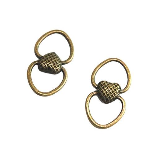 Zinc Alloy Charm Connector, Heart, antique bronze color plated, DIY & 1/1 loop 