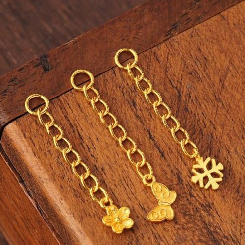 Brass Extender Chain, sang gold plated, DIY 