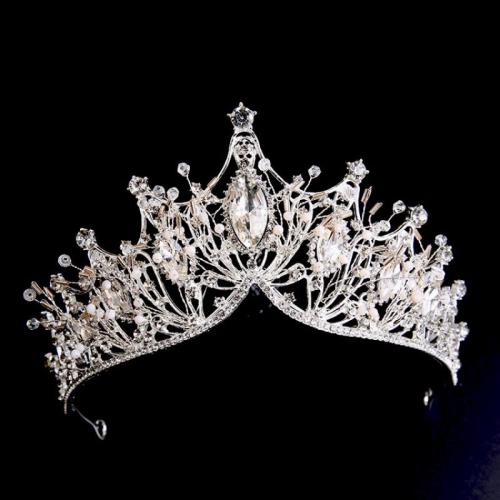 Tiaras nupciales, aleación de zinc, para novia & para mujer & con diamantes de imitación, más colores para la opción, 330x85mm, Vendido por UD