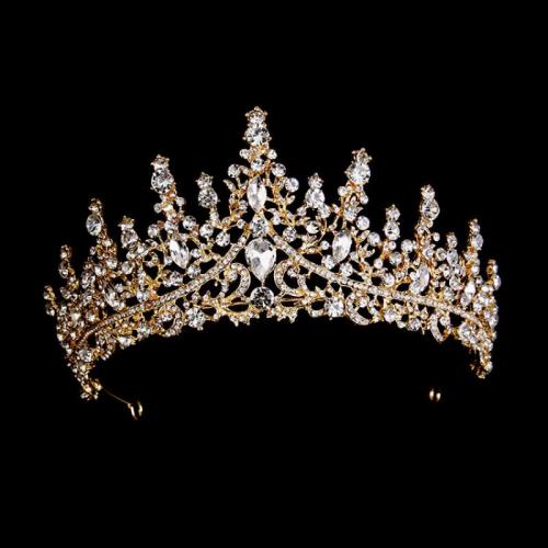 Bridal Tiaras, Zinc Alloy, for bridal & with rhinestone 