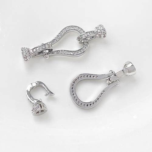 Brass Hook and Eye Clasp, DIY & micro pave cubic zirconia 