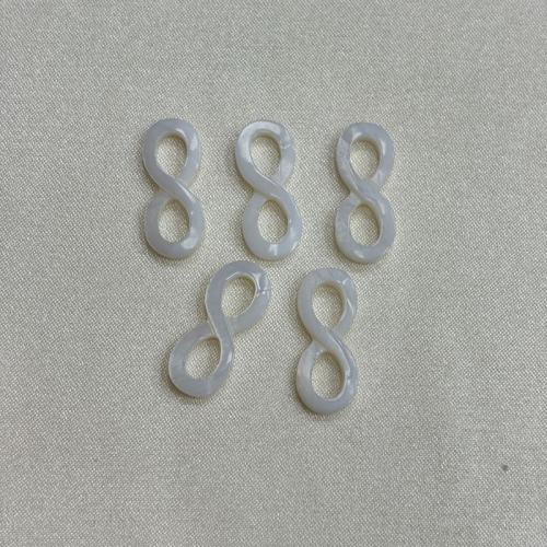 Shell Jewelry Connector, Freshwater Shell, Number 8, DIY, white 