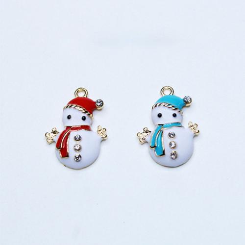 Zinc Alloy Christmas Pendants, Santa Claus, gold color plated, Christmas Design & DIY & enamel Approx 