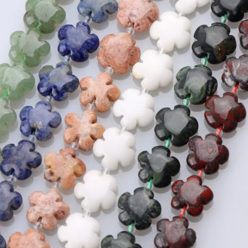 Single Gemstone Beads, Natural Stone, Plum Blossom, polished, DIY 15mm Approx 36 cm, Approx 