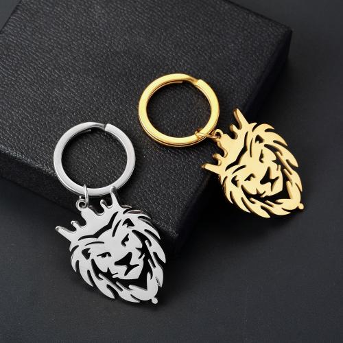 Stainless Steel Key Chain, 304 Stainless Steel, Lion, plated, fashion jewelry 