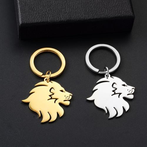 Stainless Steel Key Chain, 304 Stainless Steel, Lion, plated, fashion jewelry 