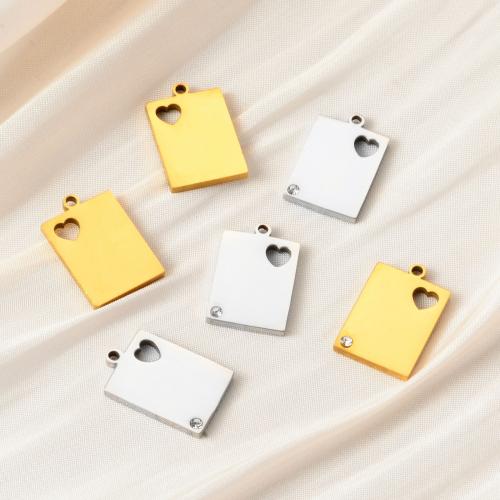 Stainless Steel Pendants, 304 Stainless Steel, Rectangle, plated, DIY 