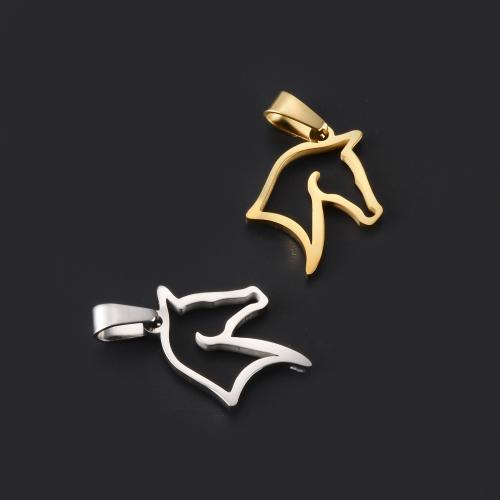 Stainless Steel Animal Pendants, 304 Stainless Steel, Horse, plated, DIY [