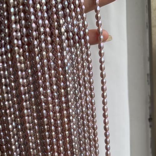 Rice Cultured Freshwater Pearl Beads, DIY, purple pink .5mm Approx 35 cm 