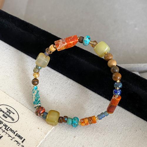 Gemstone Bracelets, fashion jewelry, mixed colors Approx 17 cm 