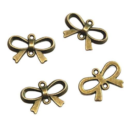 Zinc Alloy Charm Connector, Bowknot, antique bronze color plated, DIY & 1/1 loop 