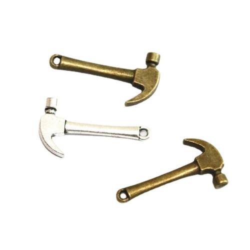 Zinc Alloy Tool Pendants, hammer, plated, DIY 