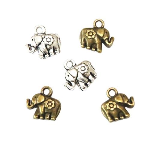 Zinc Alloy Animal Pendants, Elephant, plated, DIY 