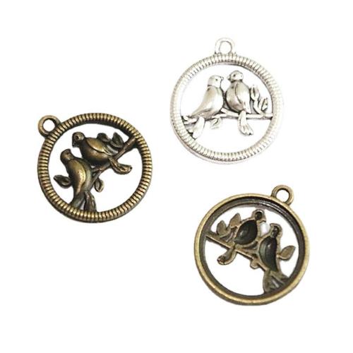 Zinc Alloy Animal Pendants, Bird, plated, DIY 20mm 