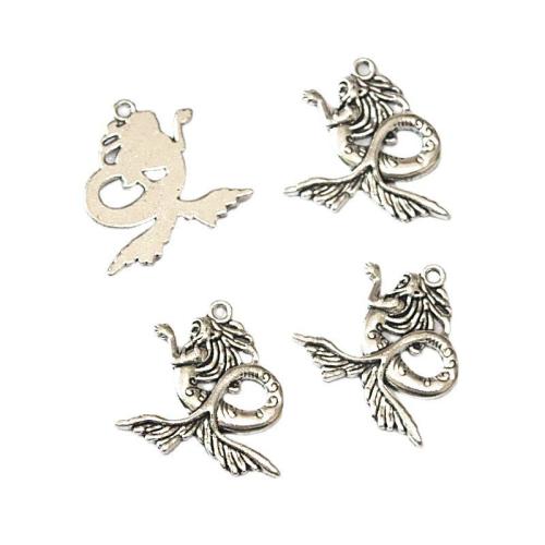 Zinc Alloy Jewelry Pendants, Mermaid, antique silver color plated, DIY 