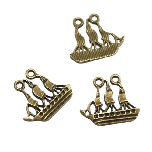 Zinc Alloy Jewelry Pendants, Ship, antique bronze color plated, DIY & 