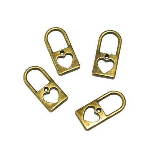 Zinc Alloy Lock Pendants, antique bronze color plated, DIY 