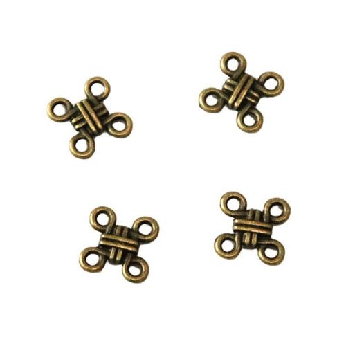 Zinc Alloy Charm Connector, Chinese Knot, antique bronze color plated, DIY & 1/3 loop 