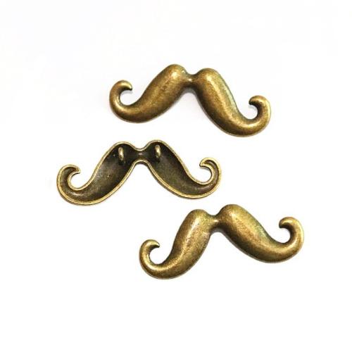 Zinc Alloy Charm Connector, Mustache, antique bronze color plated, DIY & 1/1 loop 