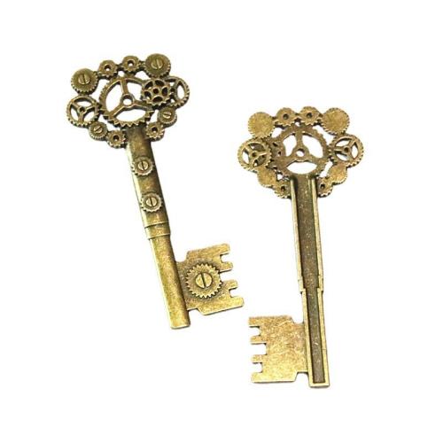 Zinc Alloy Key Pendants, antique bronze color plated, DIY [