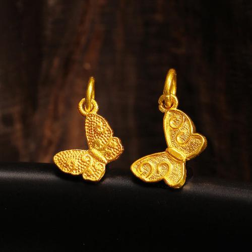 Animal Brass Pendants, Butterfly, gold color plated, DIY Approx 4.8mm 