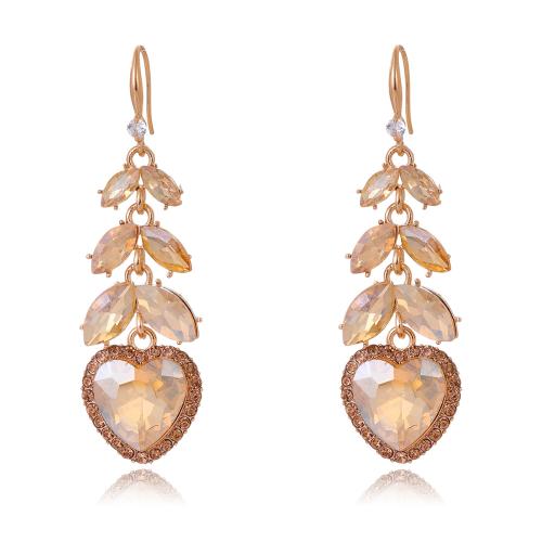 Crystal Drop Earring, Zinc Alloy, with Crystal, fashion jewelry & for woman 