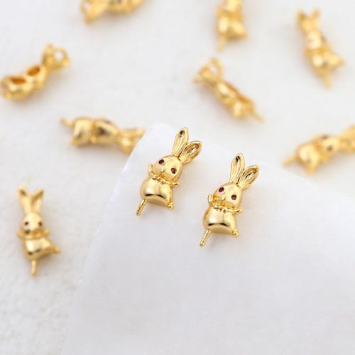 Brass Peg Bail, Rabbit, DIY & micro pave cubic zirconia 