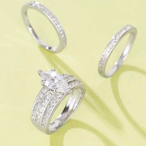 Brass Ring Set, three pieces & micro pave cubic zirconia & for woman 