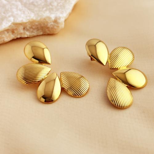 Stainless Steel Stud Earring, 304 Stainless Steel, fashion jewelry & for woman, golden 