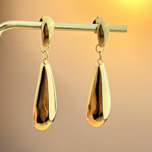 Stainless Steel Drop Earring, 304 Stainless Steel, fashion jewelry & for woman, golden 