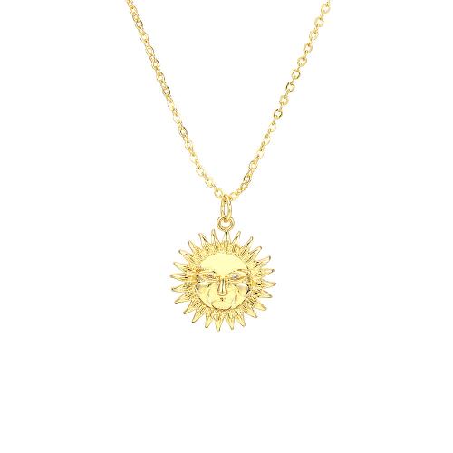 Cubic Zircon Micro Pave Brass Necklace, with 5cm extender chain, gold color plated & fashion jewelry & micro pave cubic zirconia & for woman Approx 45 cm 