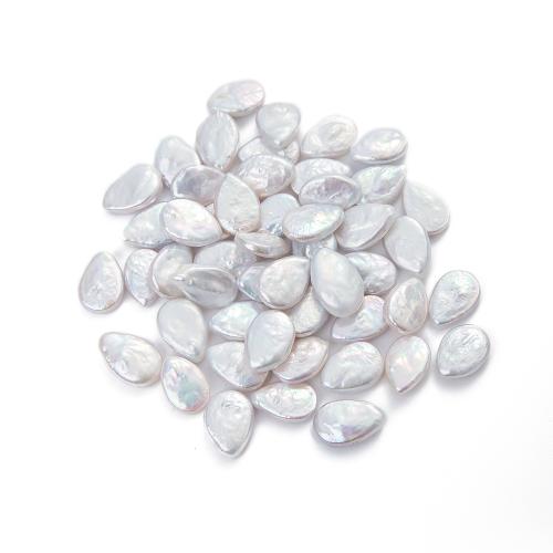 Perlas Freshwater sin Agujero, Perlas cultivadas de agua dulce, Gota, Bricolaje, Blanco, about:9-13mm, 10PCs/Bolsa, Vendido por Bolsa