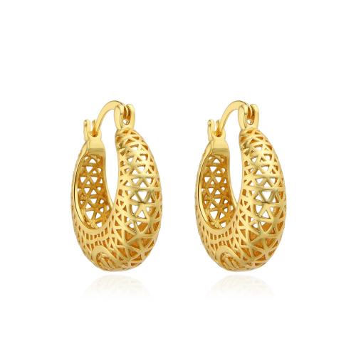 Brass Drop Earring, plated, fashion jewelry & for woman & hollow 