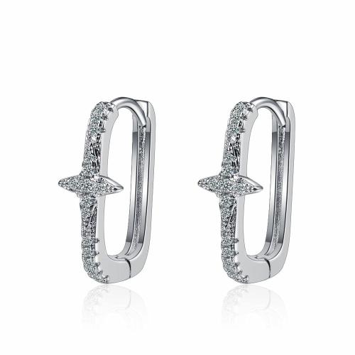 Cubic Zirconia Micro Pave Brass Earring, plated, micro pave cubic zirconia & for woman 