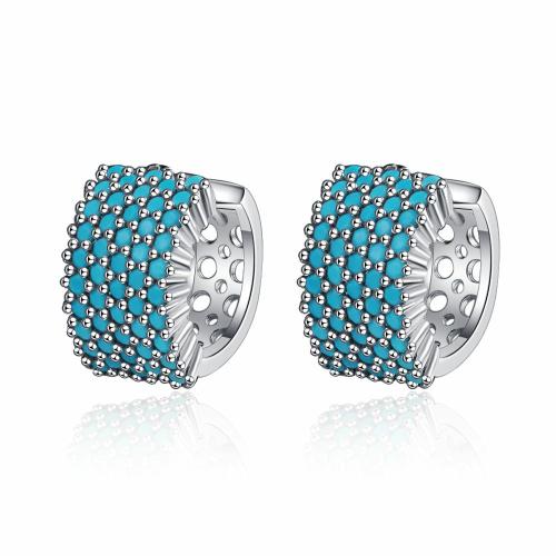 Cubic Zirconia Micro Pave Brass Earring, plated, micro pave cubic zirconia & for woman 